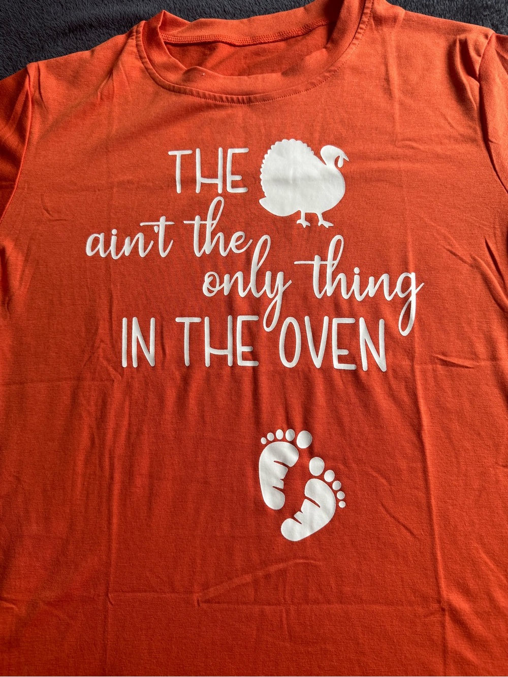 Orange Short-Sleeve Graphic Tee — Pregnancy Announcement Design - Picture 2 of 3